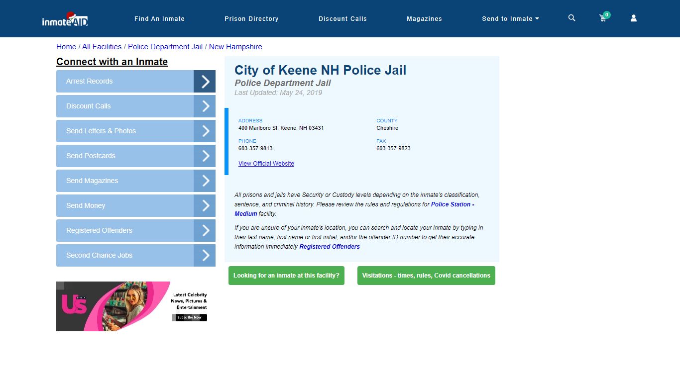 City of Keene NH Police Jail & Inmate Search - Keene, NH